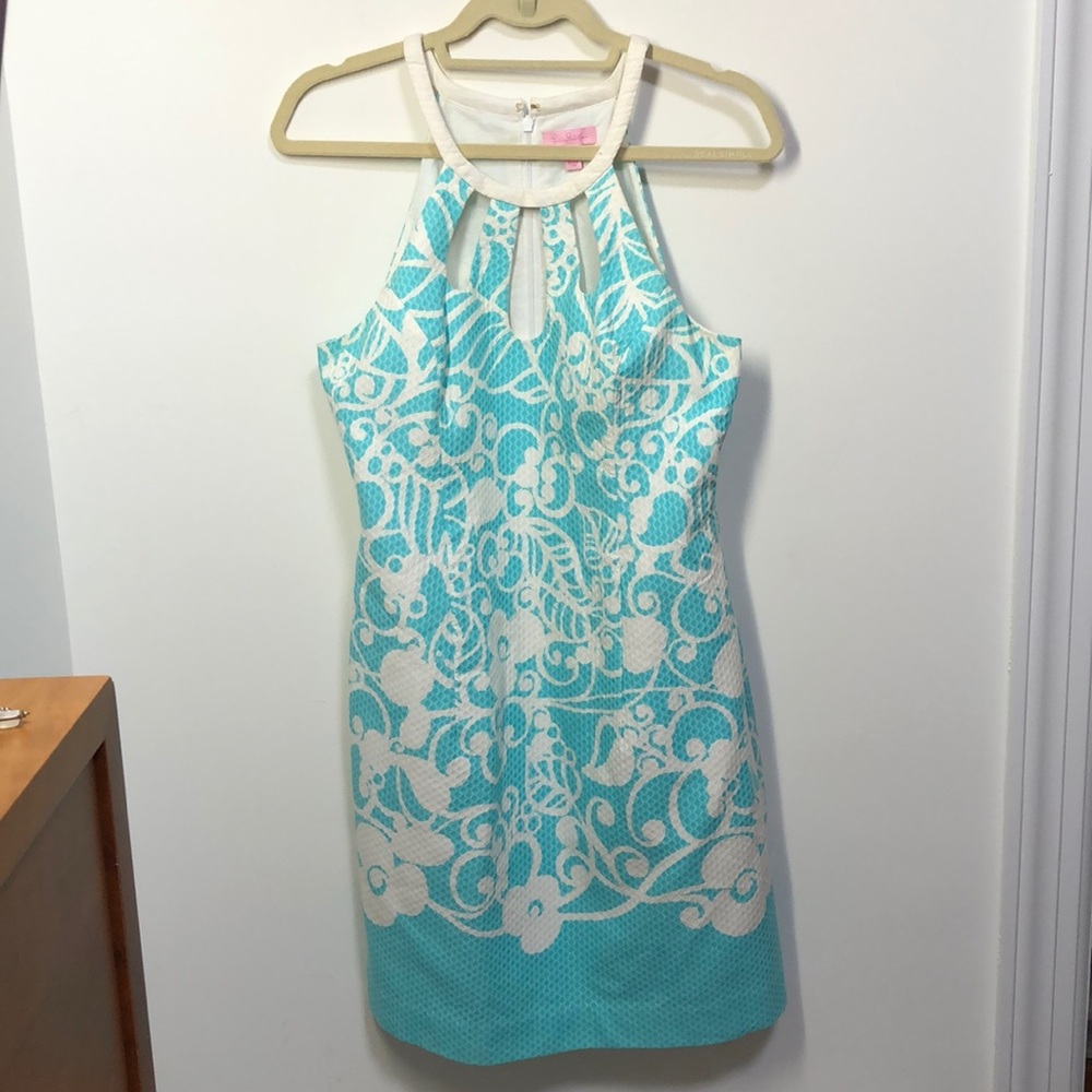 Lilly Pulitzer Cotton Strapless Jacquard Dress. 10